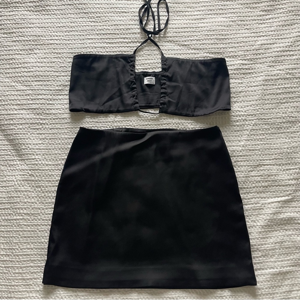 Sunday Best Black Silk Set